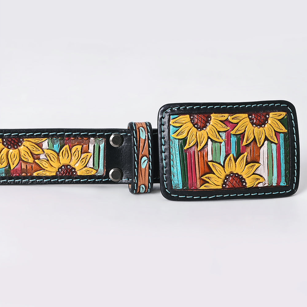 American Darling  Beautifully Hand Tooled Genuine American Leather Belt Men and  Women