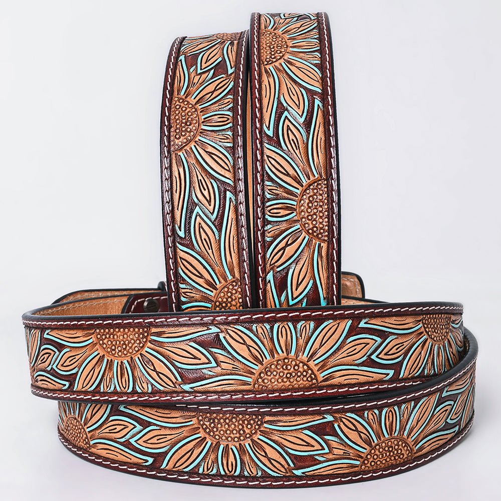 AMERICAN DARLING Beautifully Hand Tooled American Leather Unisex Belt