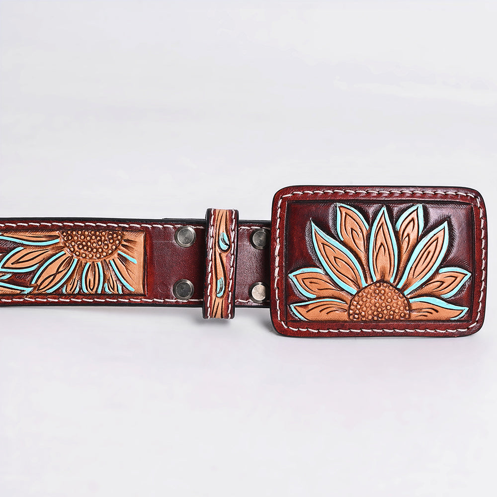 American Darling  Beautifully Hand Tooled Genuine American Leather Belt Men and  Women