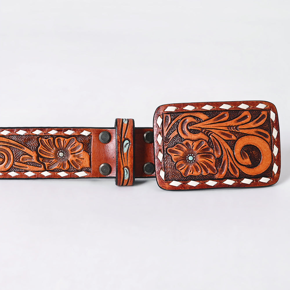 AMERICAN DARLING Beautifully Hand Tooled American Leather Unisex Belt