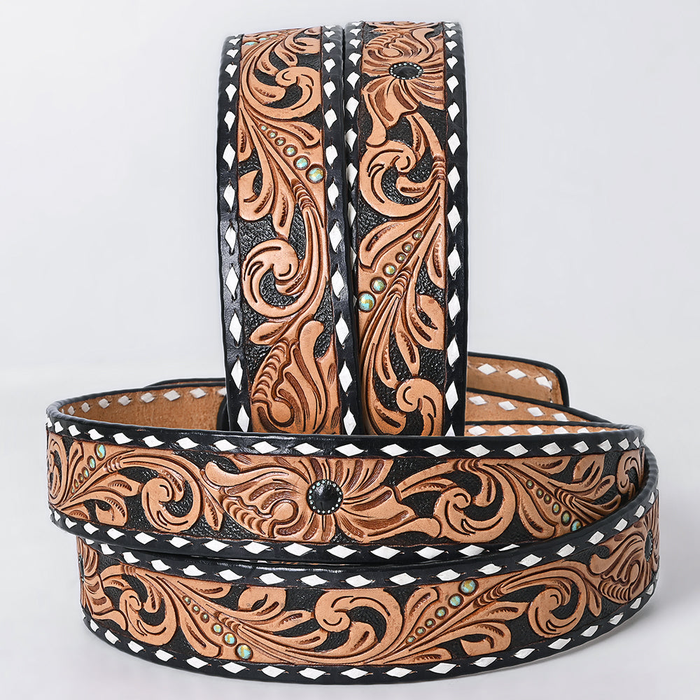AMERICAN DARLING Beautifully Hand Tooled American Leather Unisex Belt