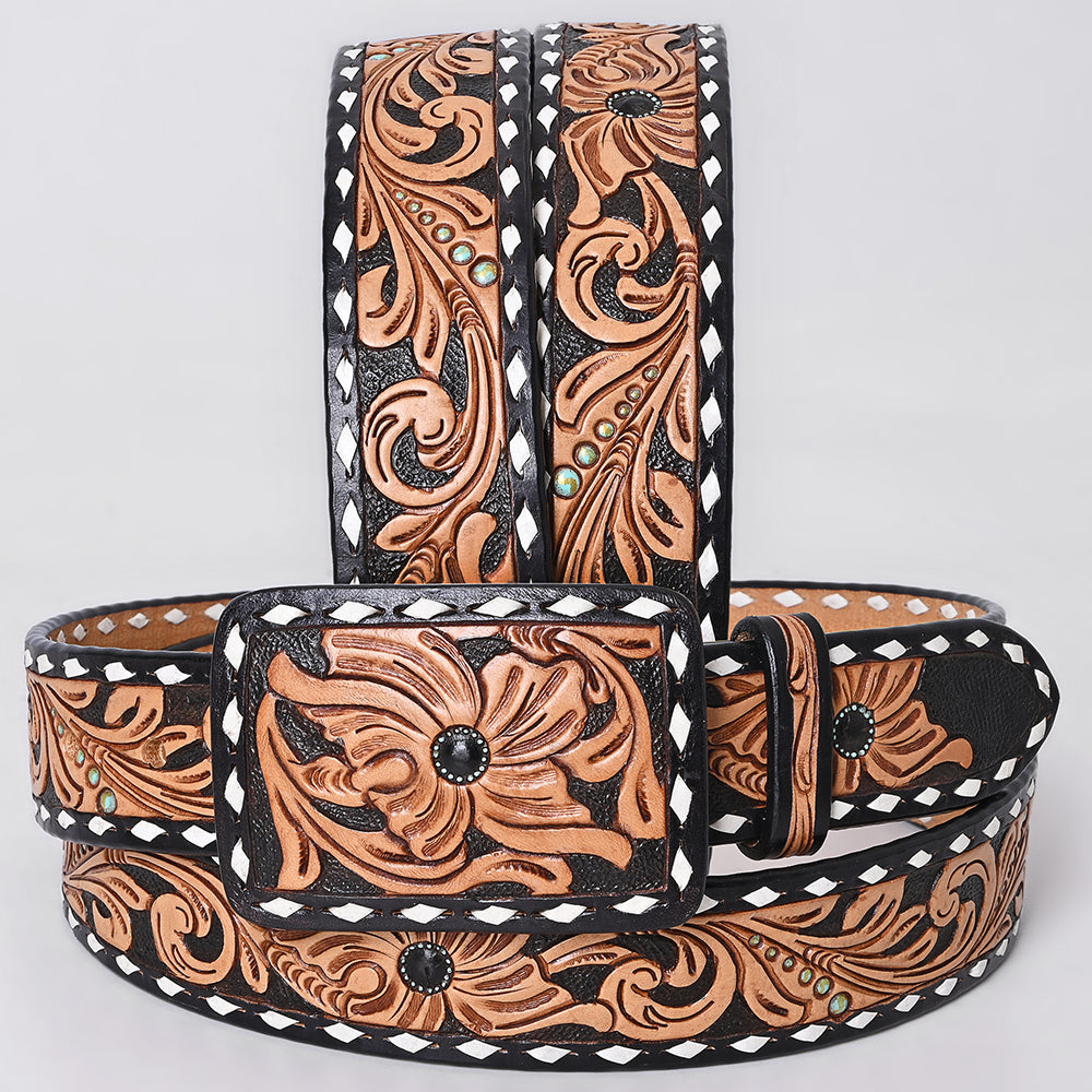AMERICAN DARLING Beautifully Hand Tooled American Leather Unisex Belt