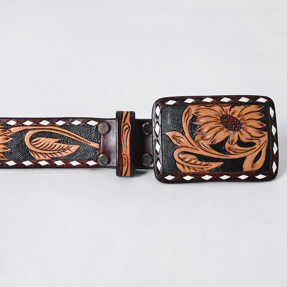 AMERICAN DARLING Beautifully Hand Tooled American Leather Unisex Belt
