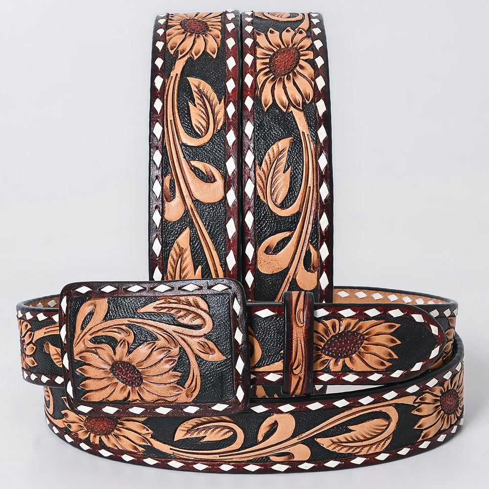 AMERICAN DARLING Beautifully Hand Tooled American Leather Unisex Belt