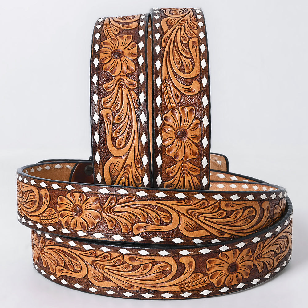 AMERICAN DARLING Beautifully Hand Tooled American Leather Unisex Belt