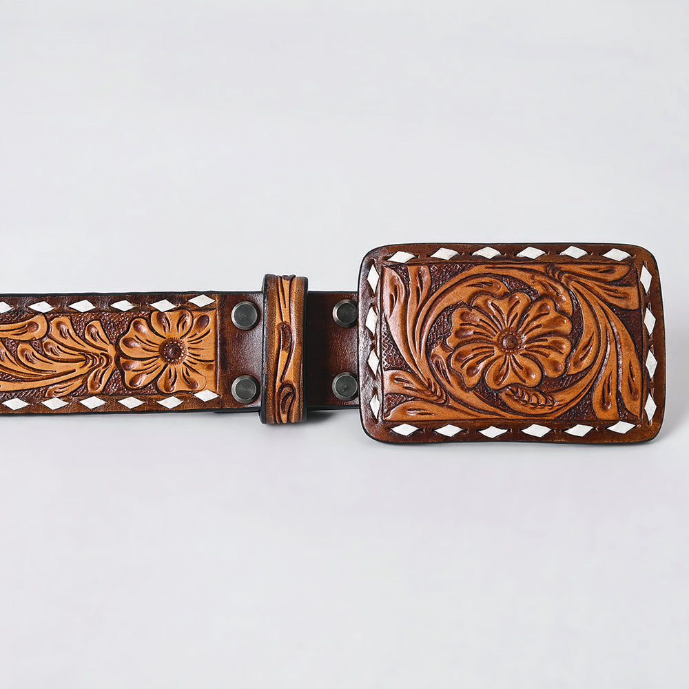 AMERICAN DARLING Beautifully Hand Tooled American Leather Unisex Belt