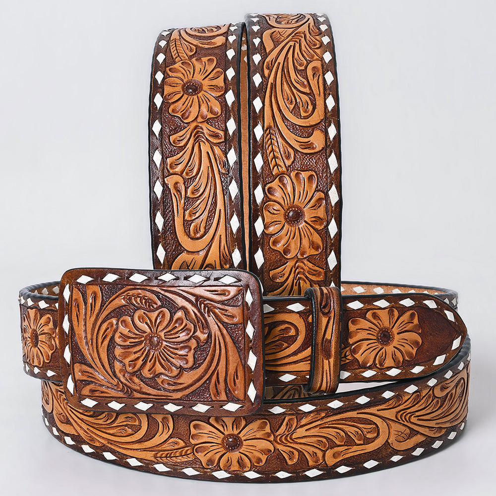 AMERICAN DARLING Beautifully Hand Tooled American Leather Unisex Belt