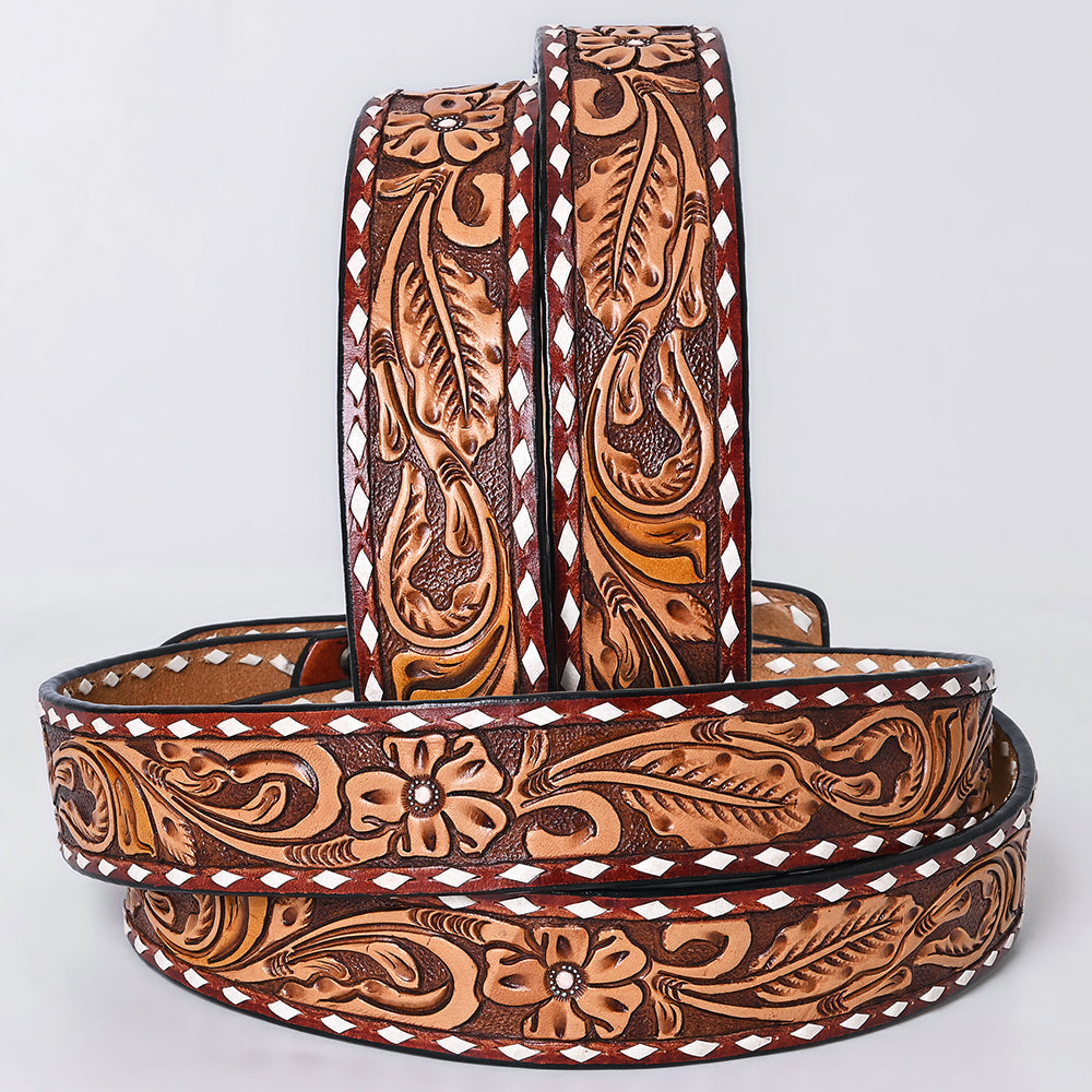 AMERICAN DARLING Beautifully Hand Tooled American Leather Unisex Belt
