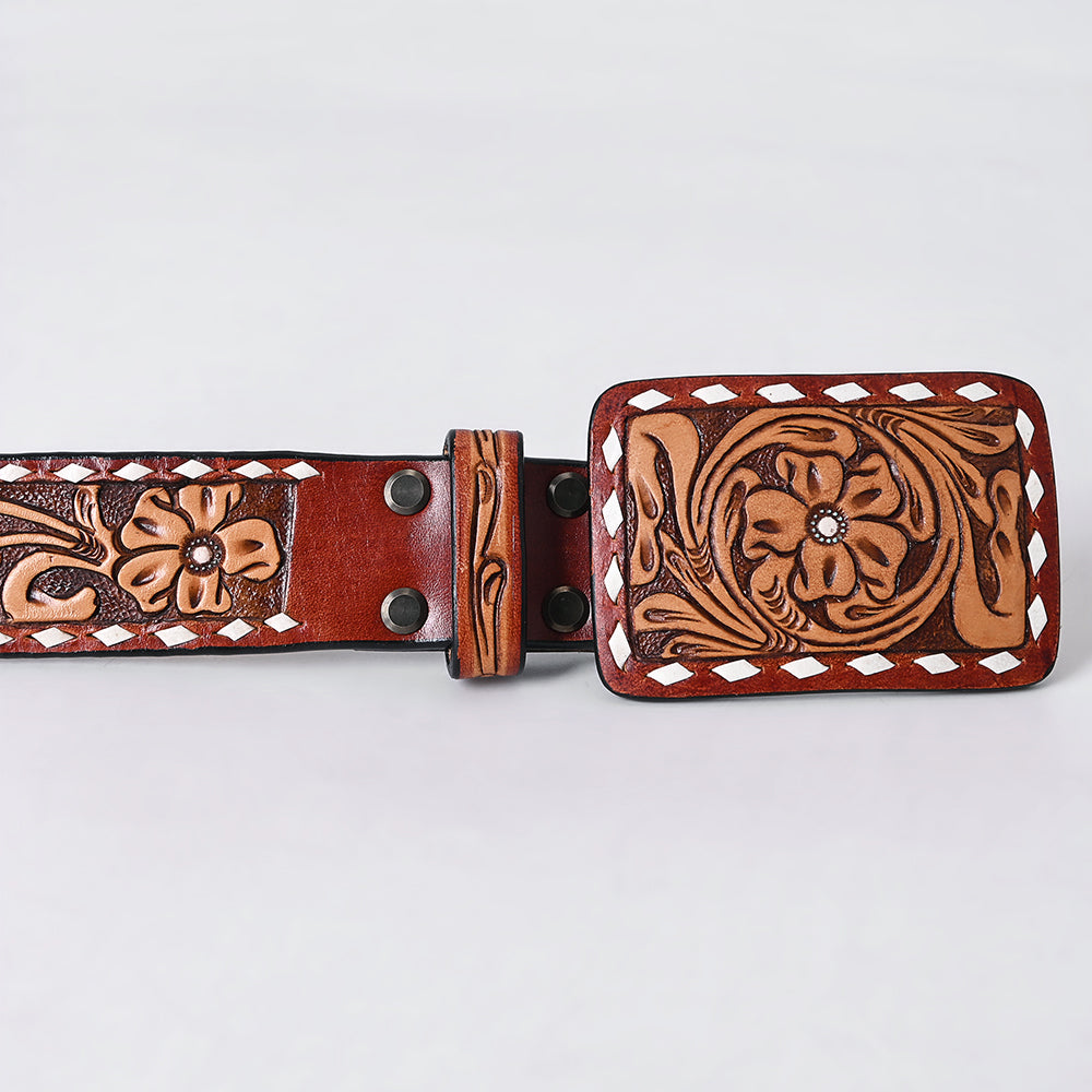 AMERICAN DARLING Beautifully Hand Tooled American Leather Unisex Belt