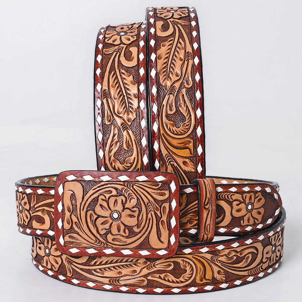 AMERICAN DARLING Beautifully Hand Tooled American Leather Unisex Belt
