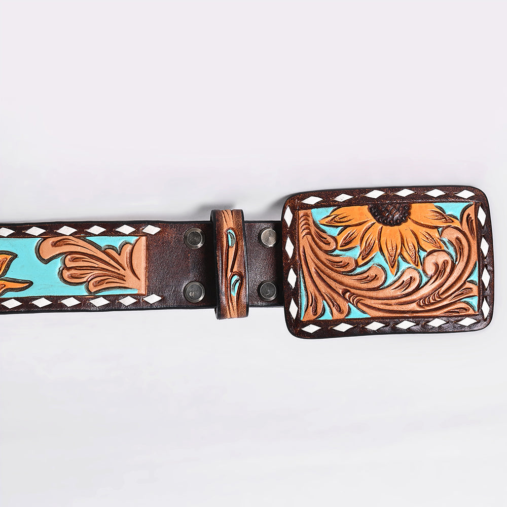 AMERICAN DARLING Beautifully Hand Tooled American Leather Unisex Belt