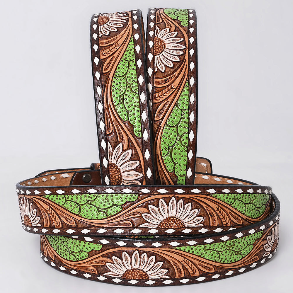 AMERICAN DARLING Beautifully Hand Tooled American Leather Unisex Belt