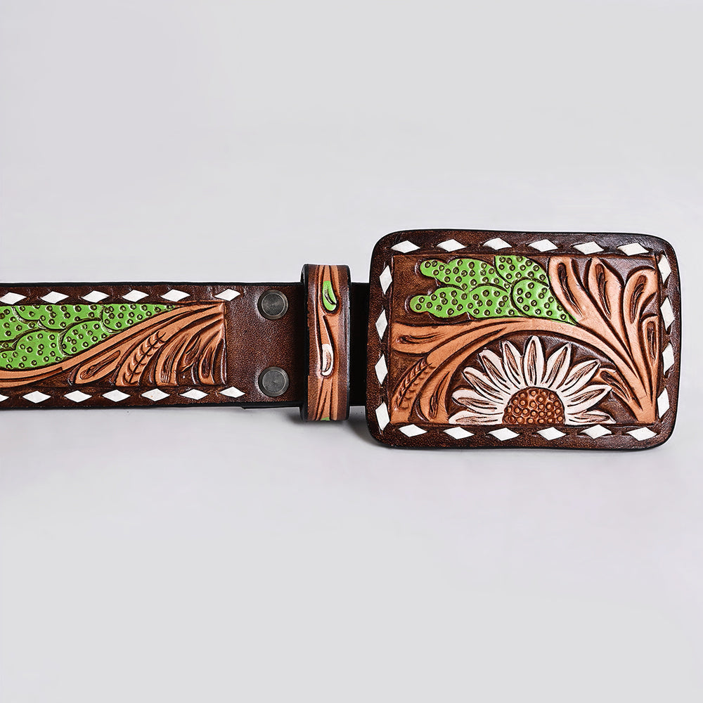 AMERICAN DARLING Beautifully Hand Tooled American Leather Unisex Belt