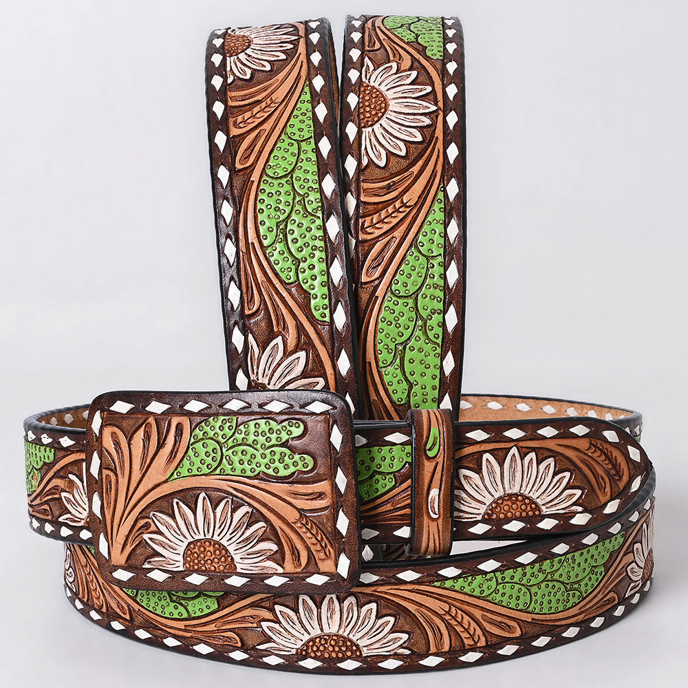 AMERICAN DARLING Beautifully Hand Tooled American Leather Unisex Belt