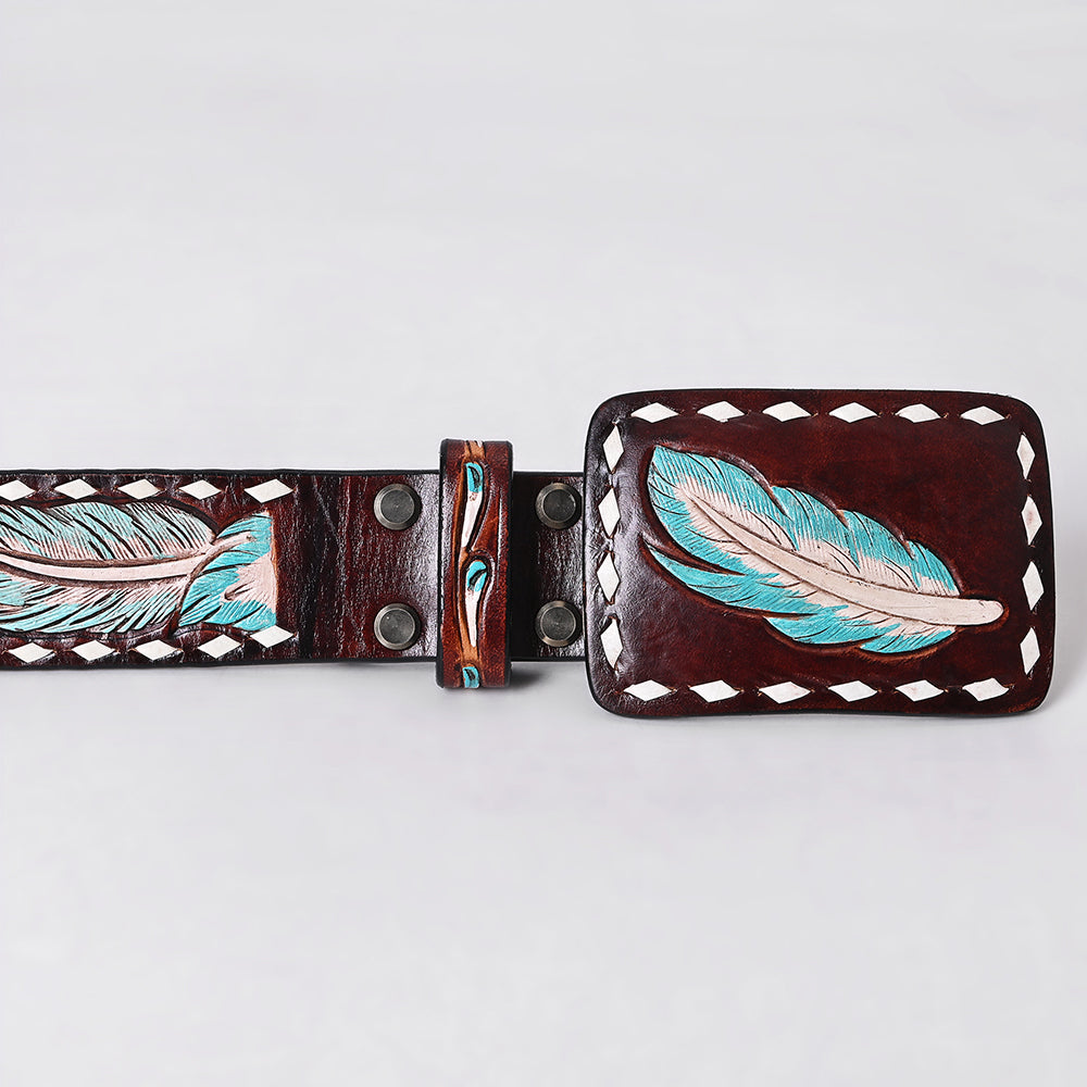 AMERICAN DARLING Beautifully Hand Tooled American Leather Unisex Belt