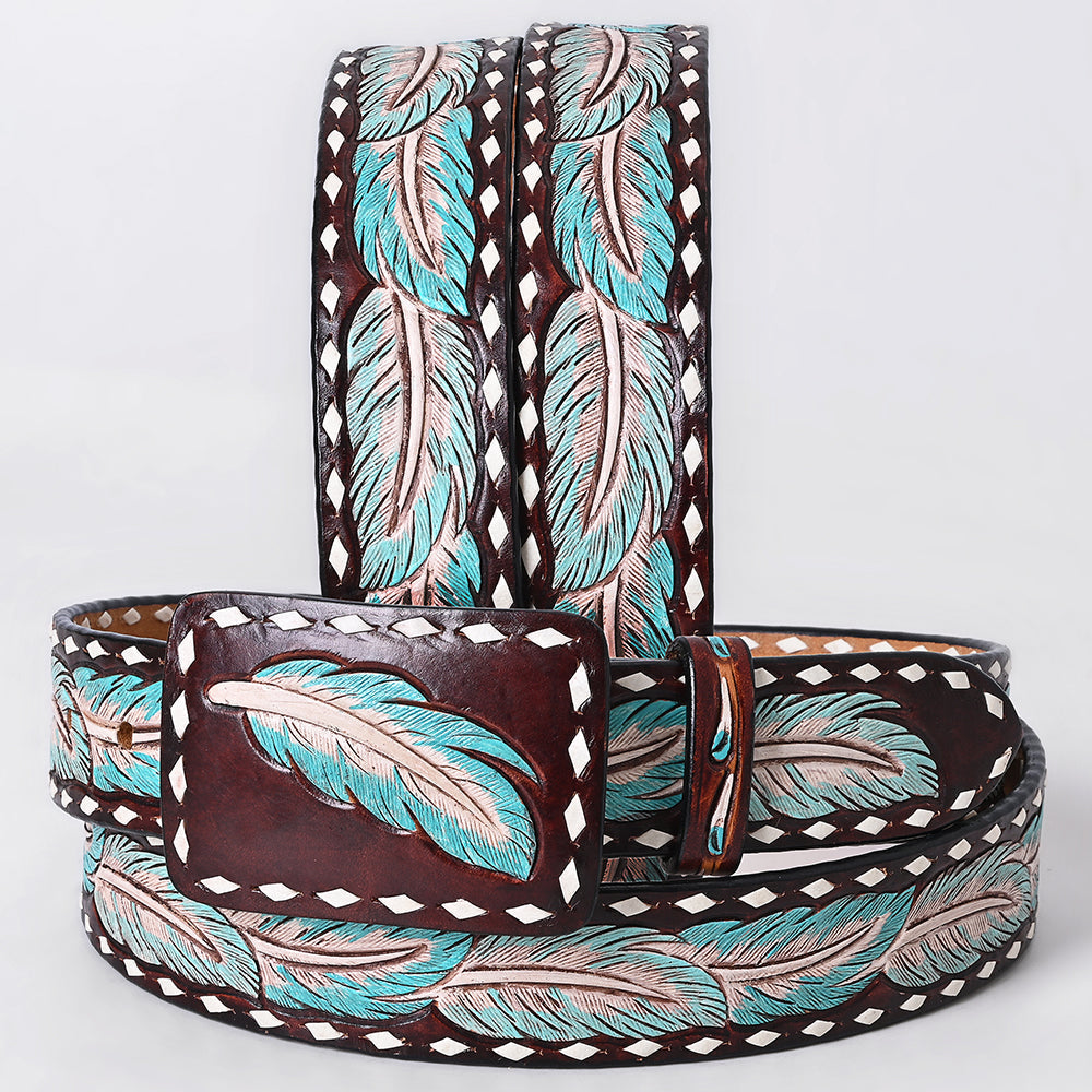 AMERICAN DARLING Beautifully Hand Tooled American Leather Unisex Belt
