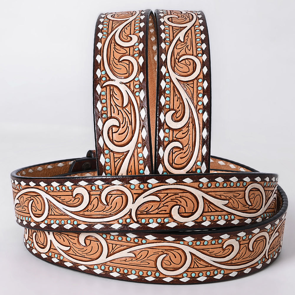 AMERICAN DARLING Beautifully Hand Tooled American Leather Unisex Belt