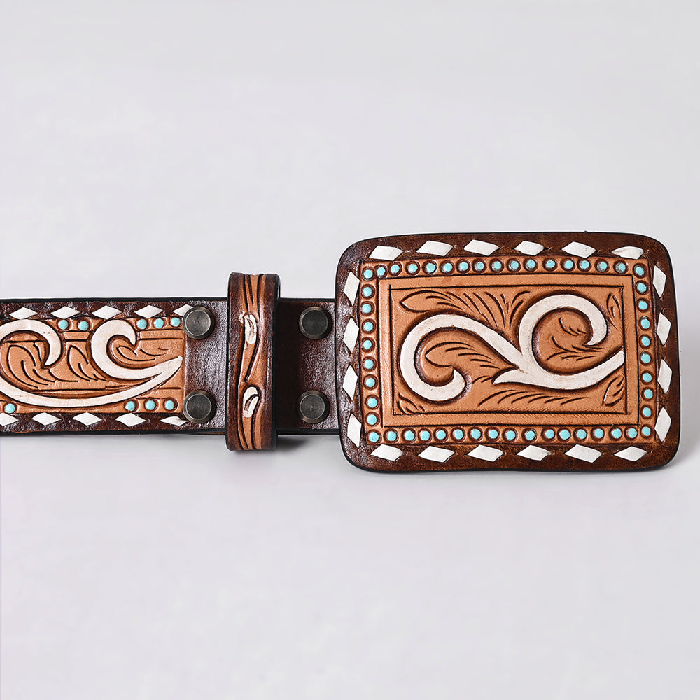 AMERICAN DARLING Beautifully Hand Tooled American Leather Unisex Belt