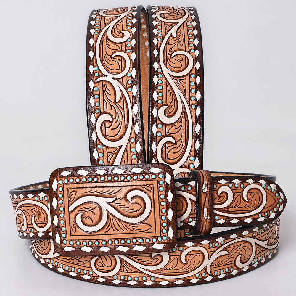 AMERICAN DARLING Beautifully Hand Tooled American Leather Unisex Belt