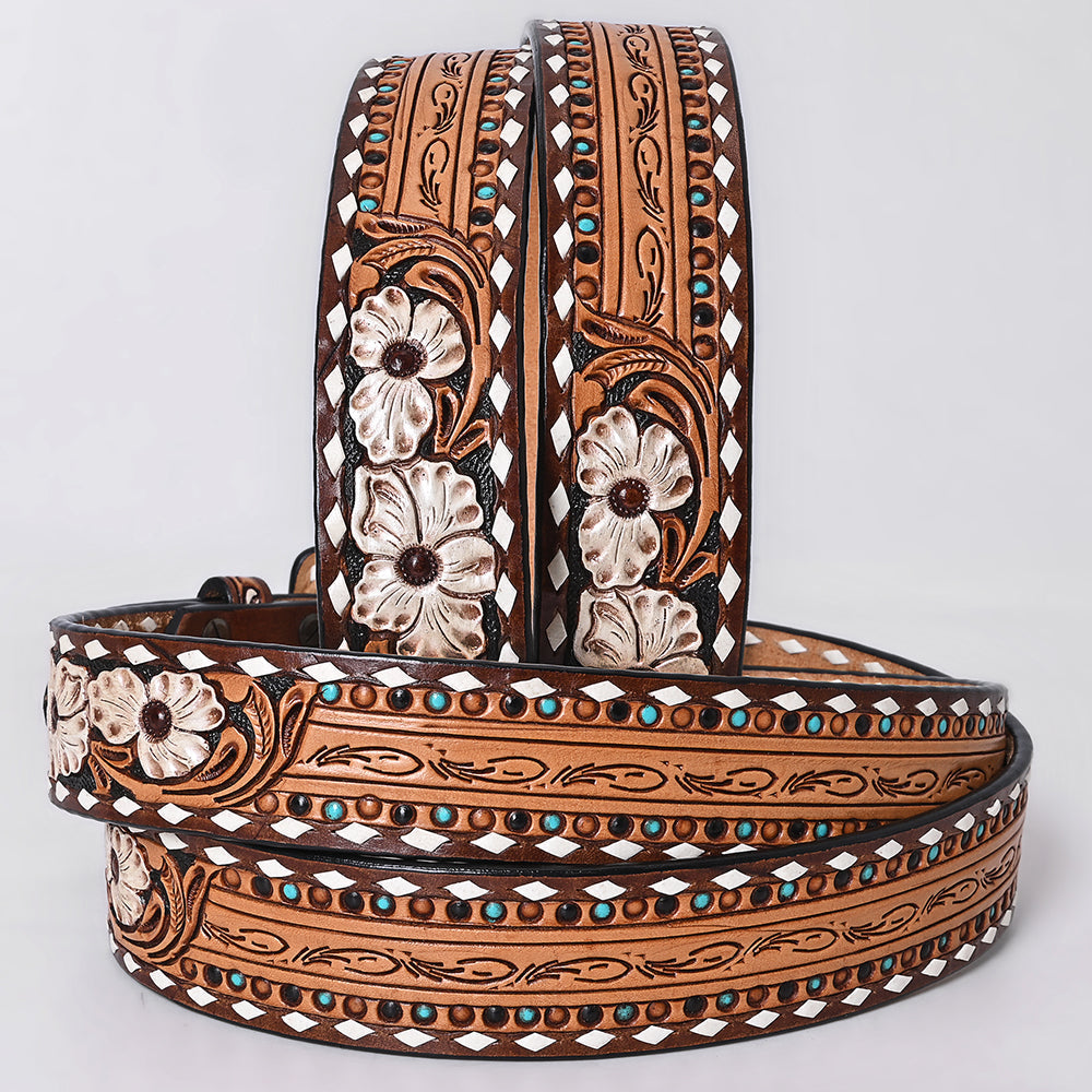 AMERICAN DARLING Beautifully Hand Tooled American Leather Unisex Belt