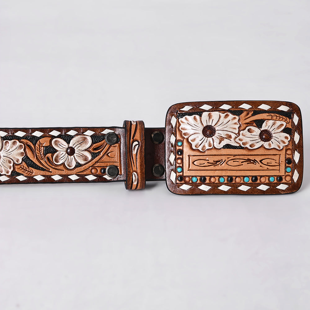 AMERICAN DARLING Beautifully Hand Tooled American Leather Unisex Belt