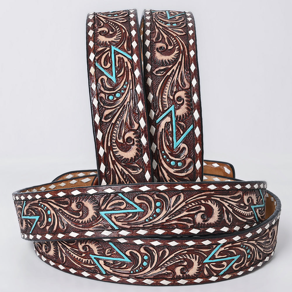 AMERICAN DARLING Beautifully Hand Tooled American Leather Unisex Belt