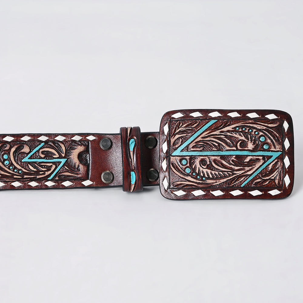 AMERICAN DARLING Beautifully Hand Tooled American Leather Unisex Belt