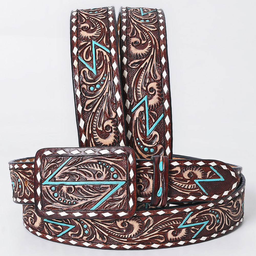 AMERICAN DARLING Beautifully Hand Tooled American Leather Unisex Belt