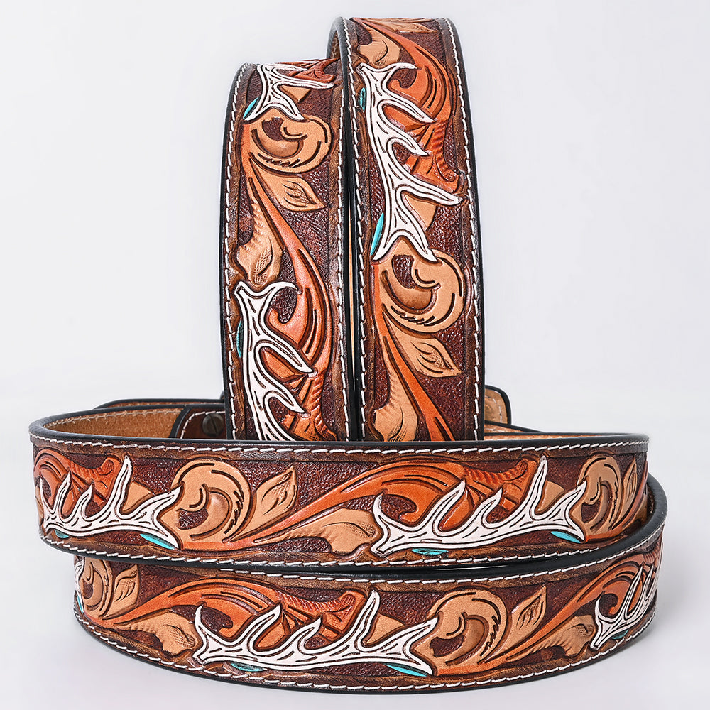 AMERICAN DARLING Beautifully Hand Tooled American Leather Unisex Belt
