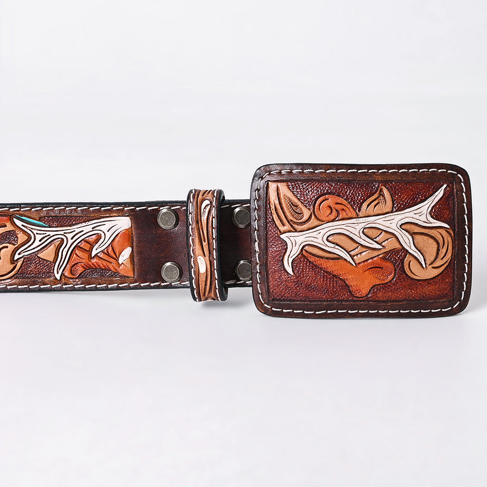 AMERICAN DARLING Beautifully Hand Tooled American Leather Unisex Belt