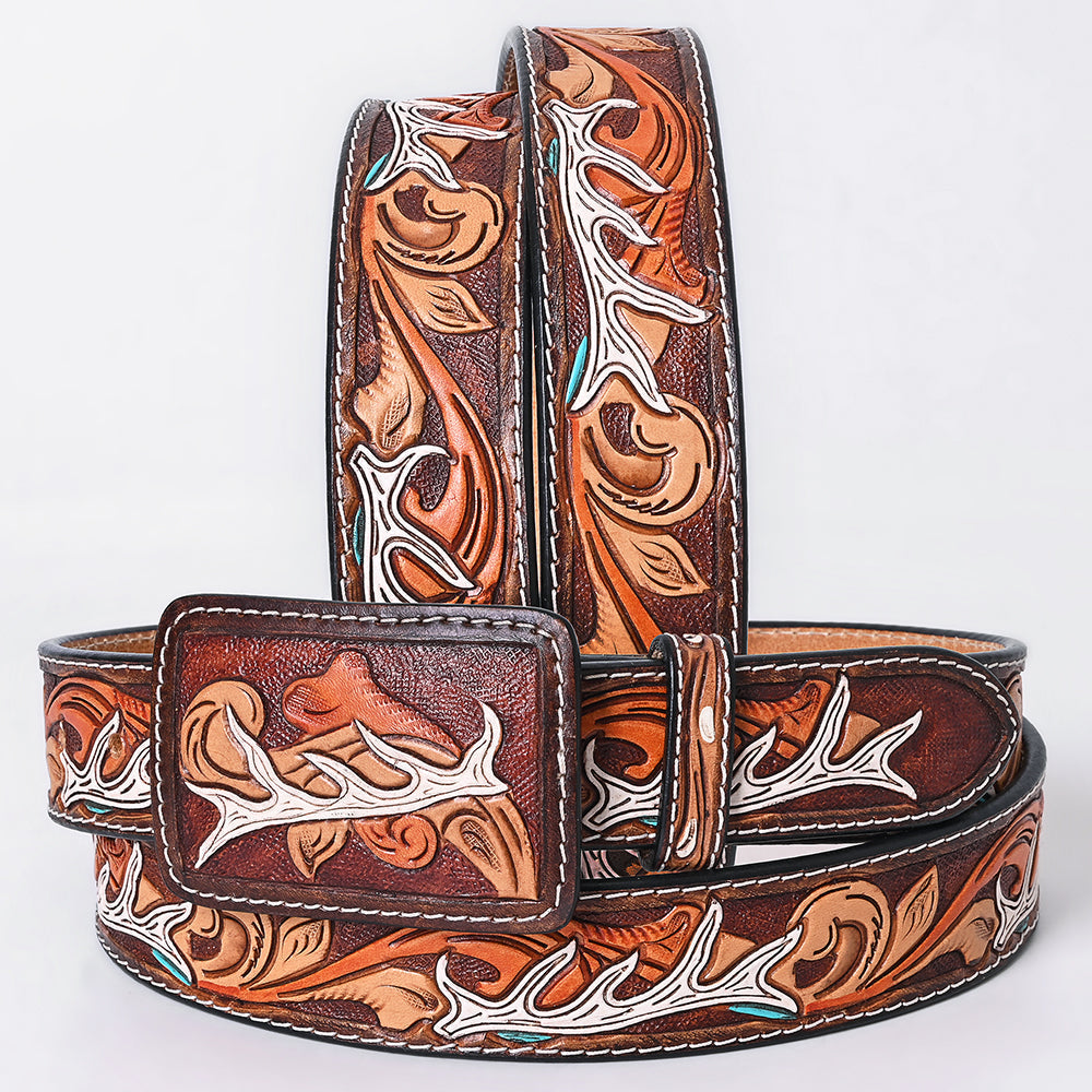 AMERICAN DARLING Beautifully Hand Tooled American Leather Unisex Belt