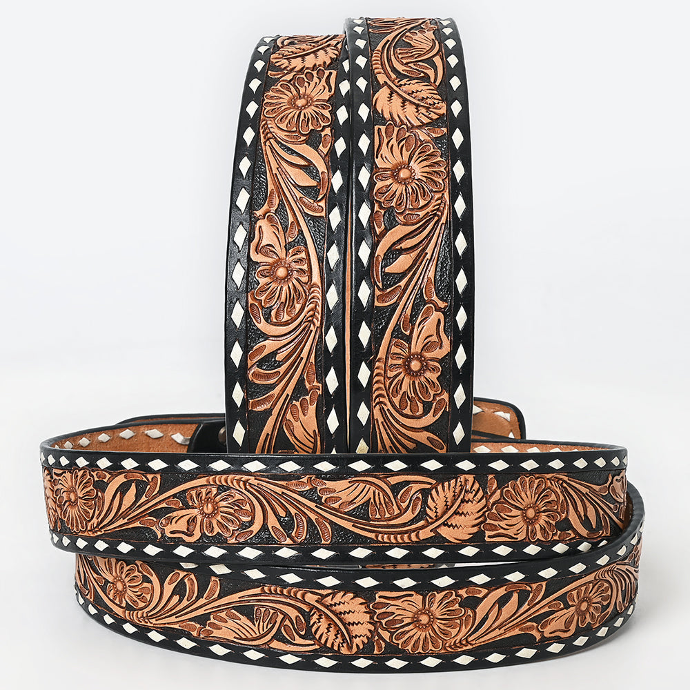 Hand Tooled Genuine American Leather Belt for Men and Women