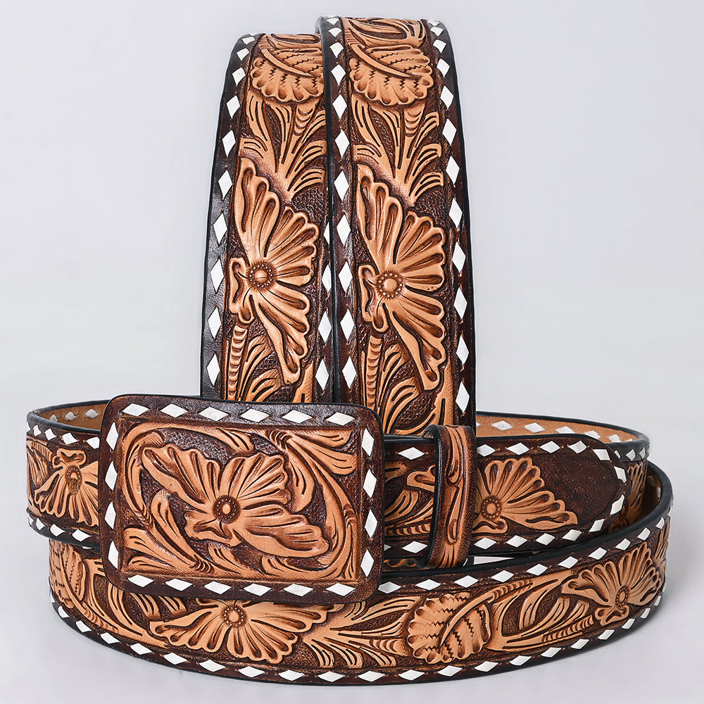 AMERICAN DARLING Beautifully Hand Tooled American Leather Unisex Belt