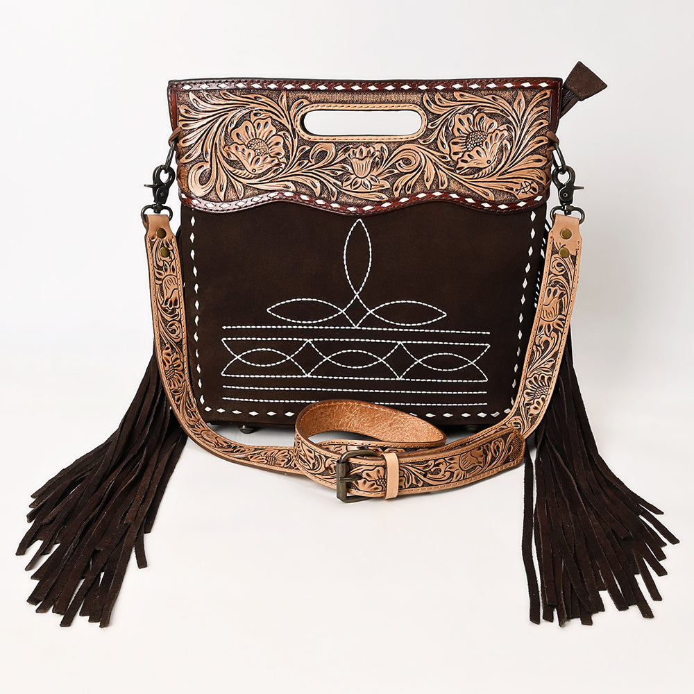 American Darling Crossbody Hand Tooled Genuine Suede Leather Women Bag Western Handbag Purse
