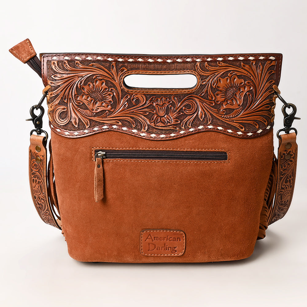American Darling Crossbody Hand Tooled Genuine Suede Leather Women Bag Western Handbag Purse