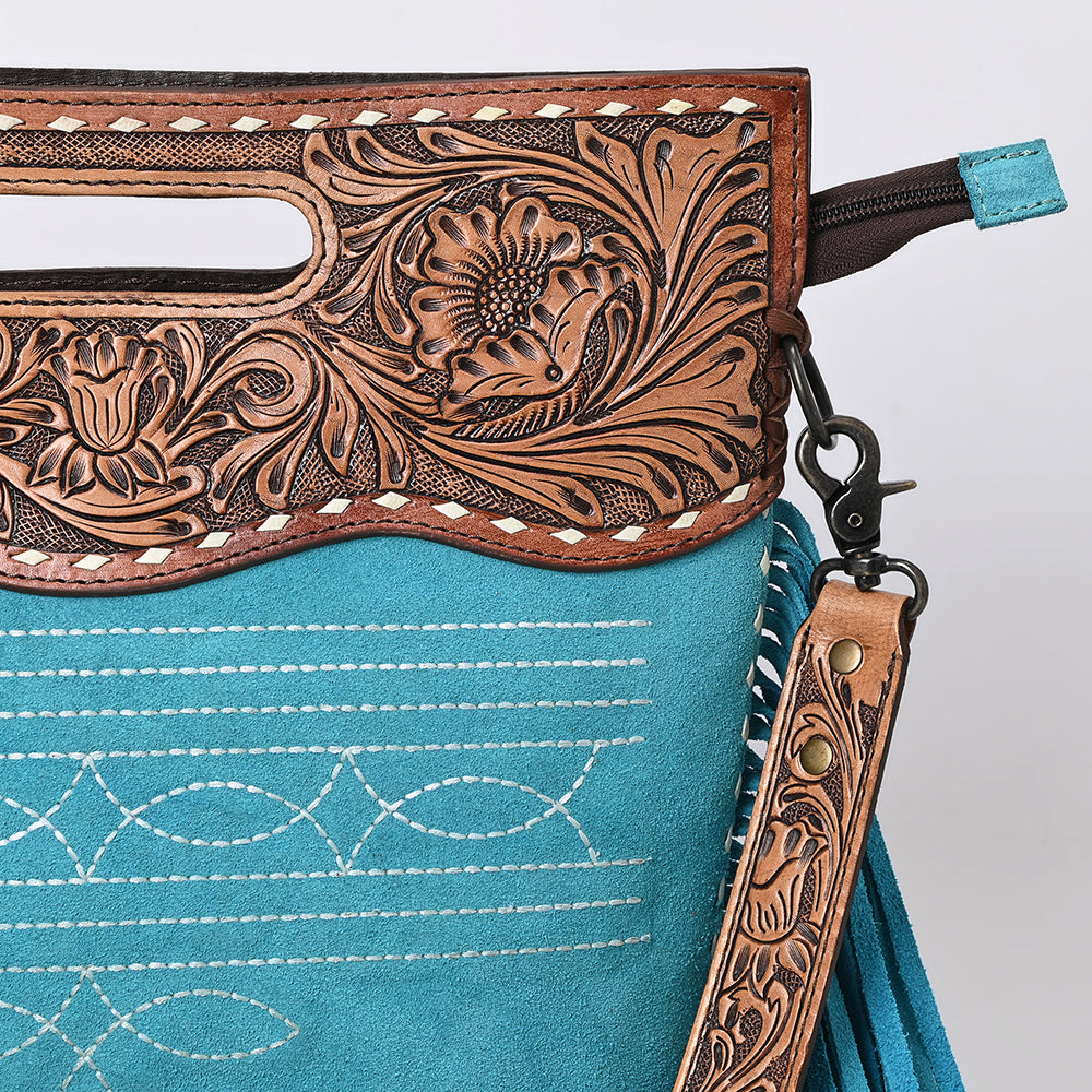 American Darling Crossbody Hand Tooled Genuine Suede Leather Women Bag Western Handbag Purse