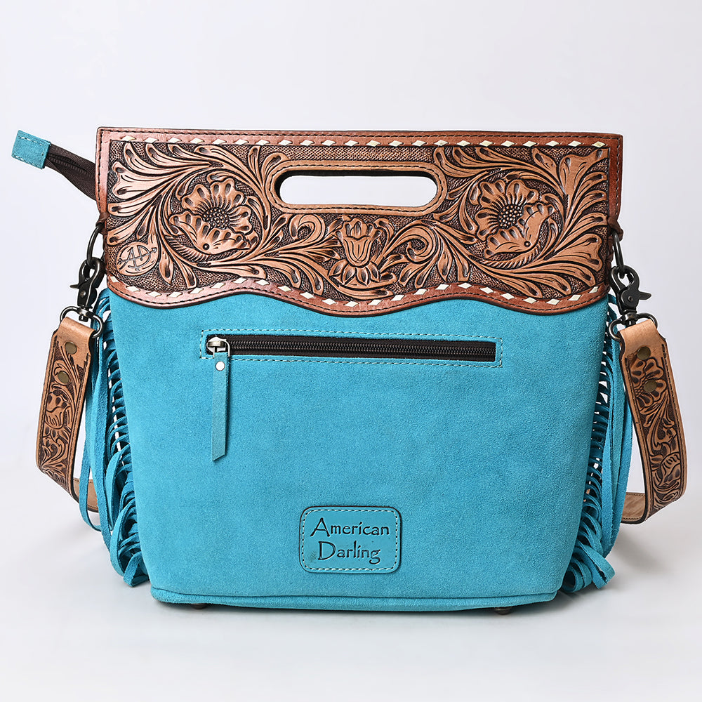American Darling Crossbody Hand Tooled Genuine Suede Leather Women Bag Western Handbag Purse
