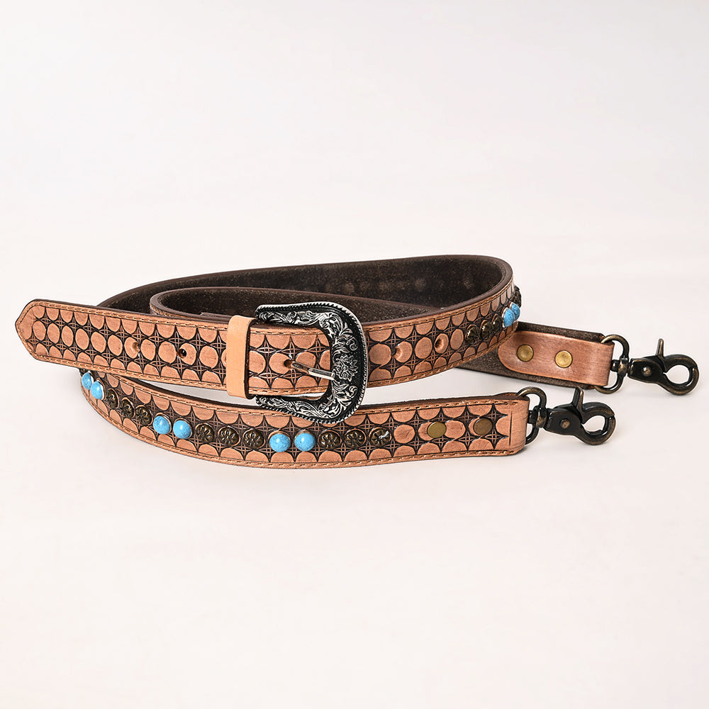 American Darling Hand Tooled Genuine Leather Crossbody Handle Strap For Bag