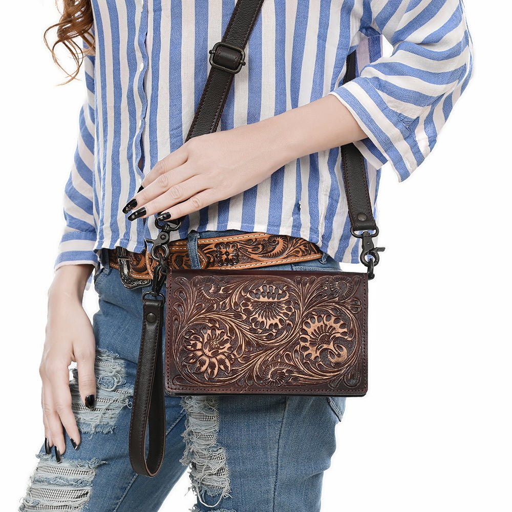 American Darling Wallet Beautifully Hand Tooled Genuine Leather women bag western handbag purse