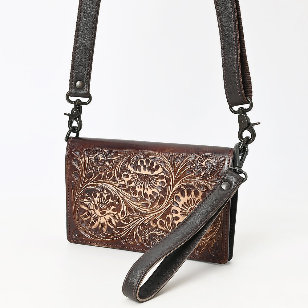 American Darling Small Crossbody Beautifully Hand Tooled Genuine Leather women bag western handbag purse