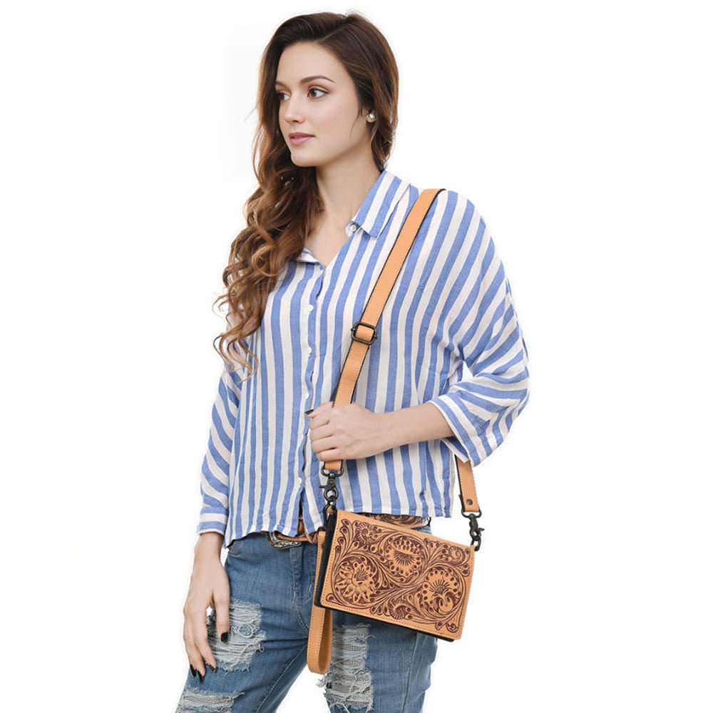 American Darling Wallet Beautifully Hand Tooled Genuine Leather women bag western handbag purse