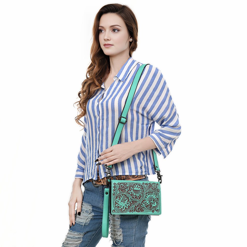 American Darling Wallet Beautifully Hand Tooled Genuine Leather women bag western handbag purse