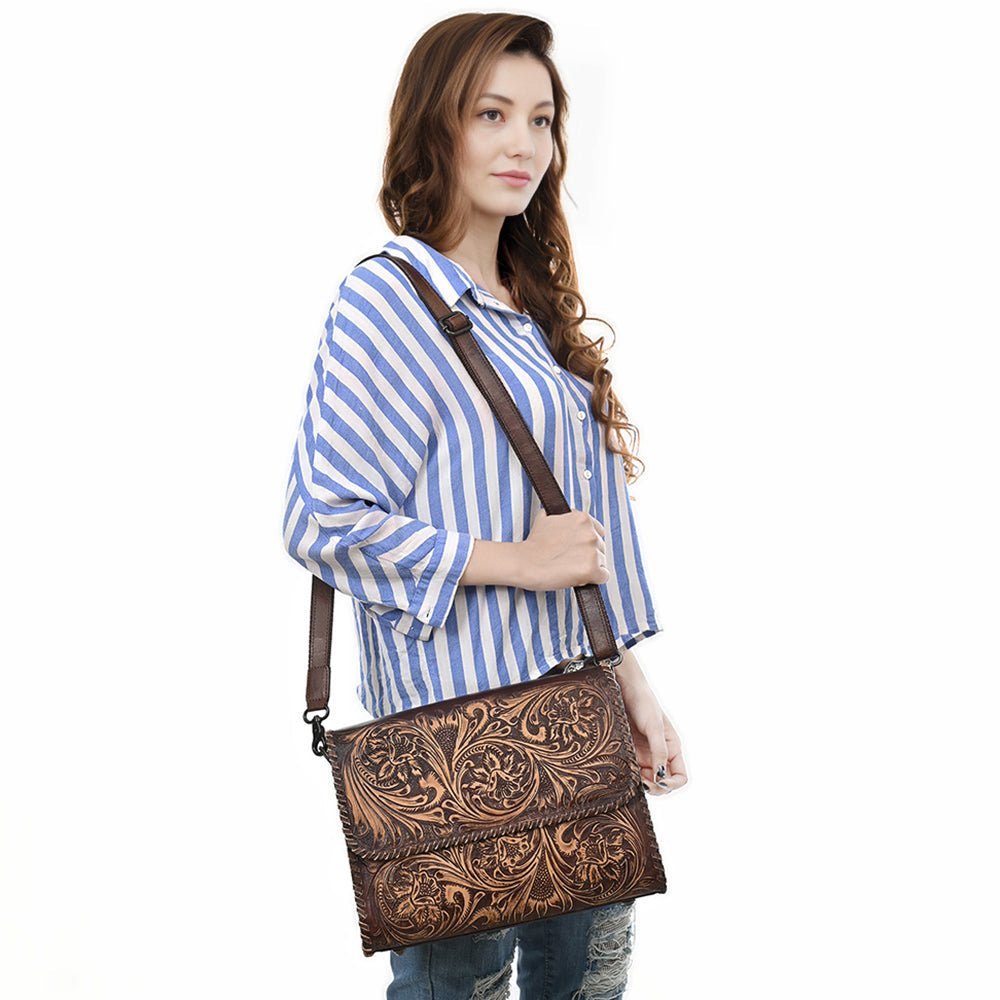 American Darling Crossbody Beautifully Hand Tooled Genuine Leather women bag western handbag purse