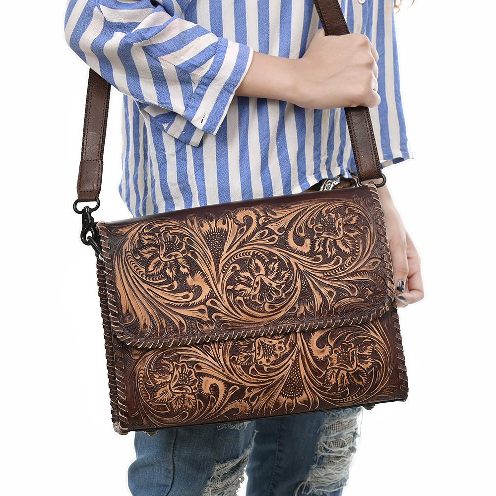 American Darling Crossbody Beautifully Hand Tooled Genuine Leather women bag western handbag purse