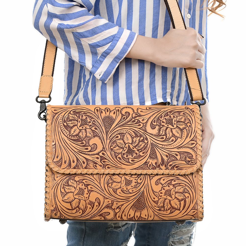 American Darling Crossbody Beautifully Hand Tooled Genuine Leather women bag western handbag purse