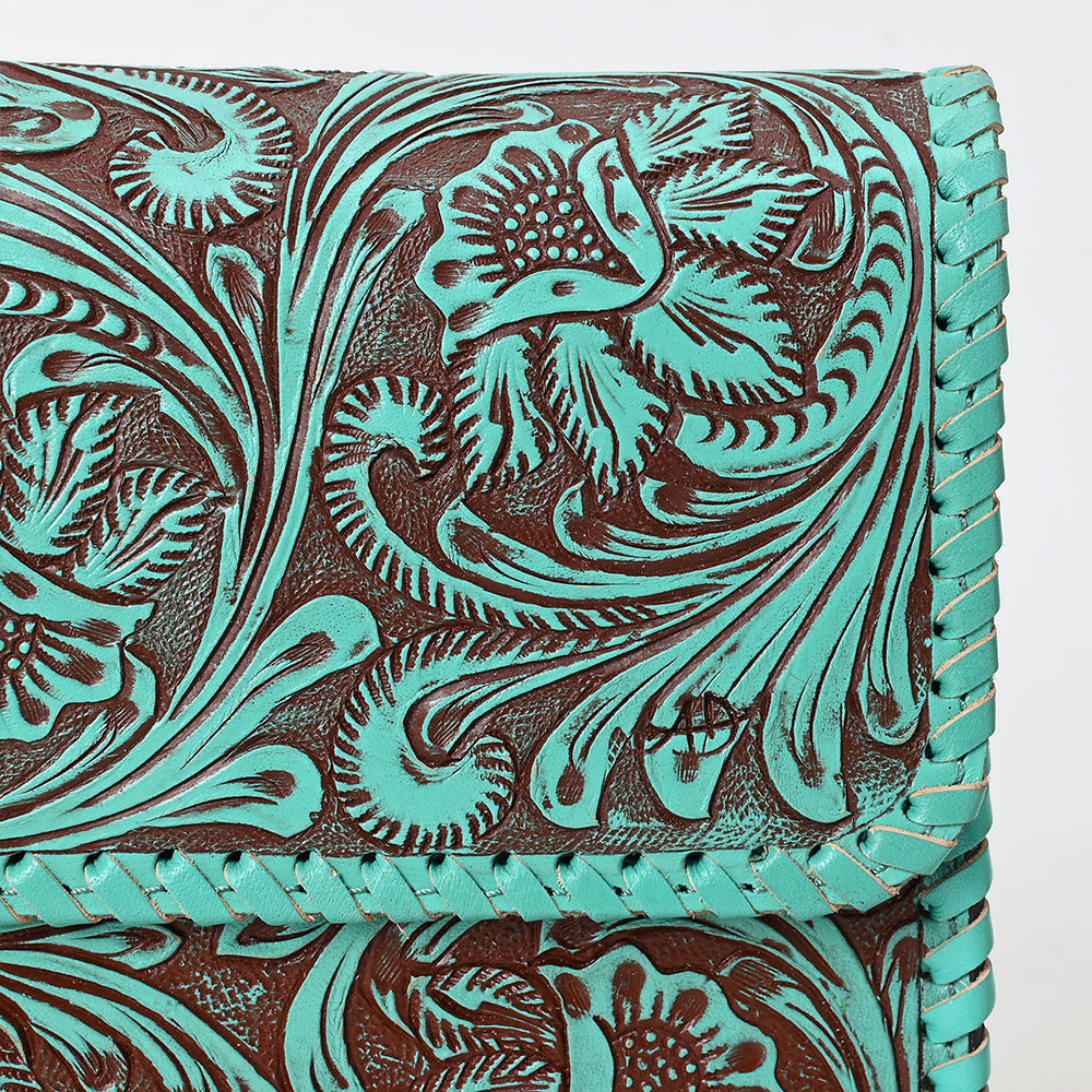 Clutch Beautifully Hand Tooled Genuine Leather women bag western handbag purse