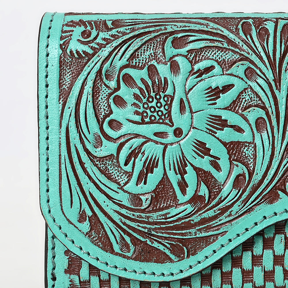 Clutch Beautifully Hand Tooled Genuine Leather women bag western handbag purse
