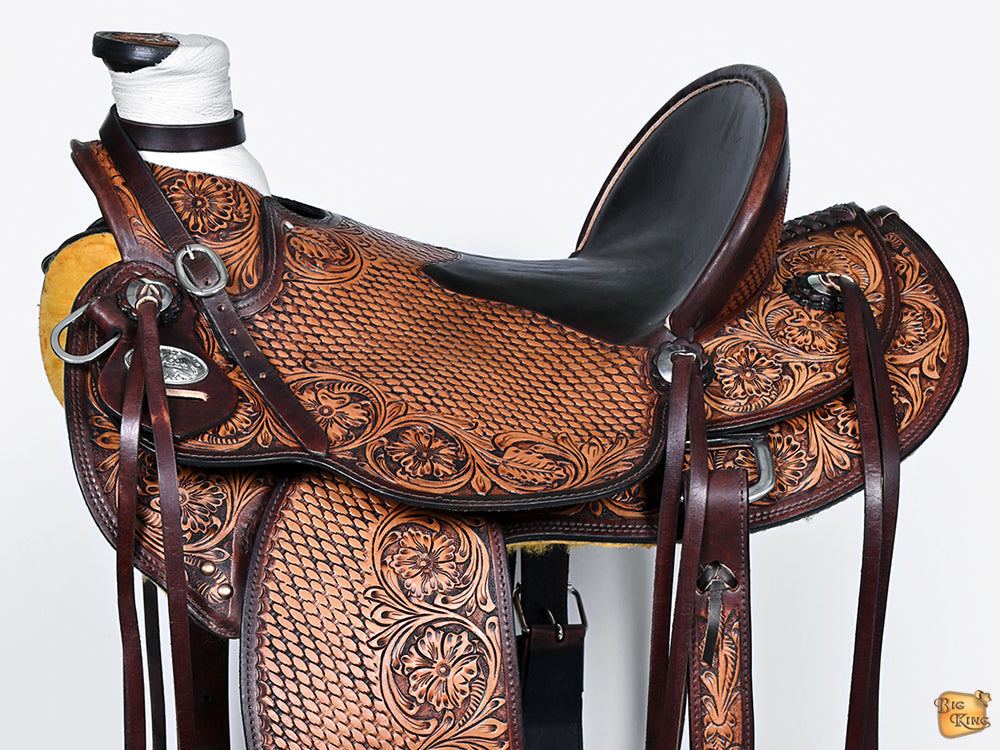 Hilason Western Horse Saddle Wade Ranch Roping American Leather Antique Brown