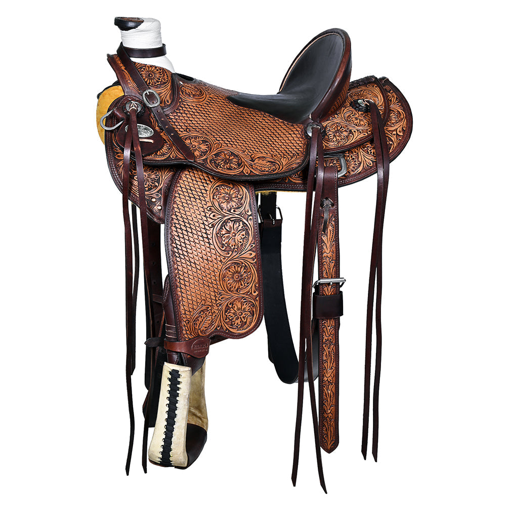 Hilason Western Horse Saddle Wade Ranch Roping American Leather Antique Brown