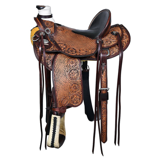 Hilason Western Horse Saddle Wade Ranch Roping American Leather Antique Brown